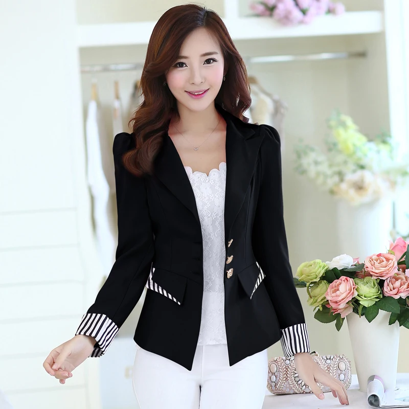 

Blazer Black white blue rose red Lady Blazer Women 2018 New Spring Long Sleeve Suit Blazer Female Suit Jacket Slim Work clothes