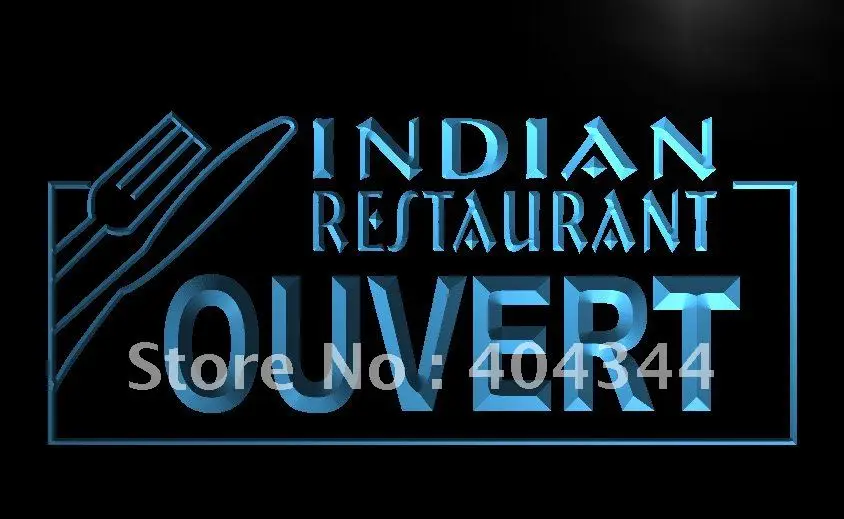 

LK198- OUVERT Indian Restaurant Cafe LED Neon Light Sign