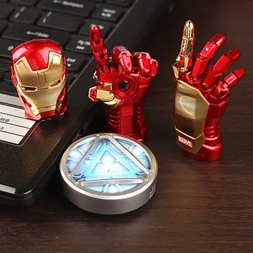 

NEW Avengers Iron Man Hand LED Flash Drive 64GB USB 2.0 Memory Stick Flash Card 128GB 1TB 2TB Pendrive 512 GB Pen Drive Gift Key