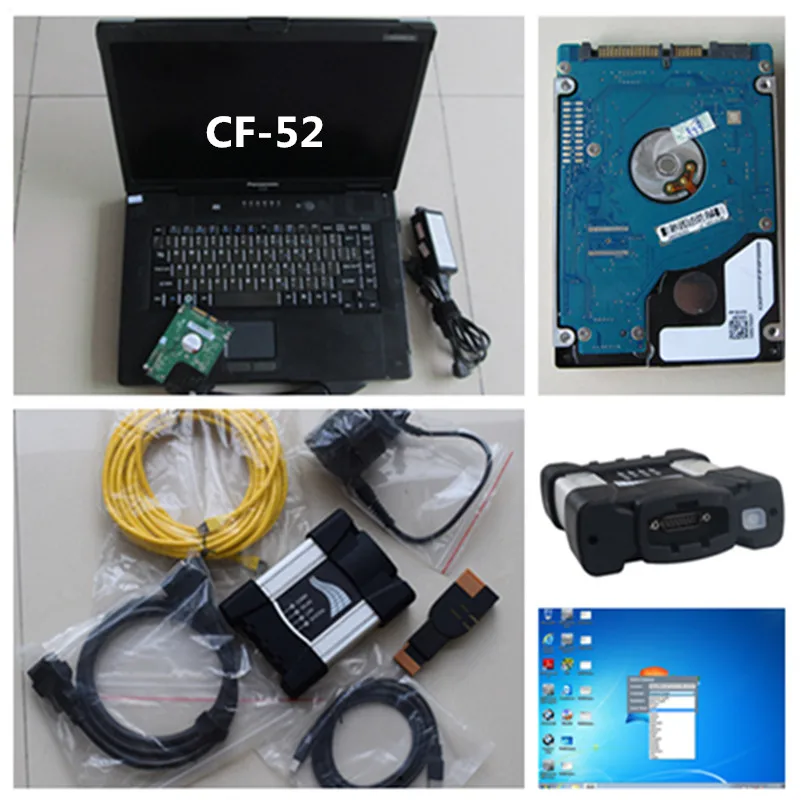  Auto escáner para BMW Icom Next con cf-52 portátil 20199 V Software HDD completa ruso/francés/alemá