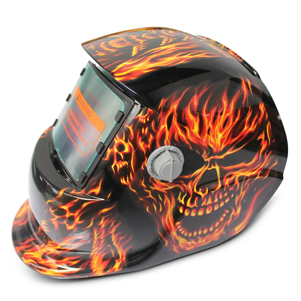 

Solar Energy Automatic Changeable Light Electric Welding Protective Helmet with Skull Pattern