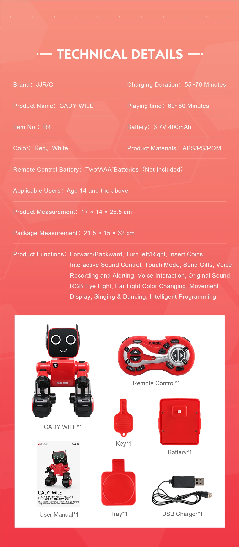 JJRC R4 милый Радиоуправляемый игрушечный робот для образования детей с свинья-копилка для голос Управление умные роботы дистанционного Управление жест Управление