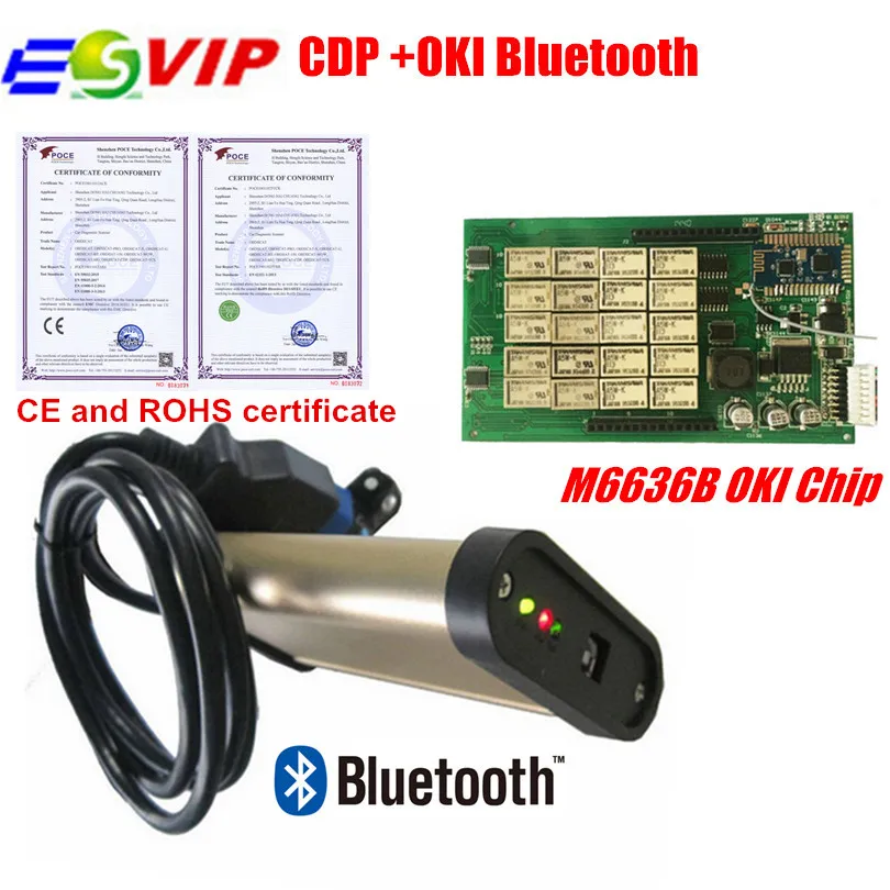 

3pcs DHL free Gold CDP+OKI Chip Newest TCS CDP Auto OBD2 Diagnostic Scan Tool with Bluetooth Car Scanner (M6636B OKI Chip)