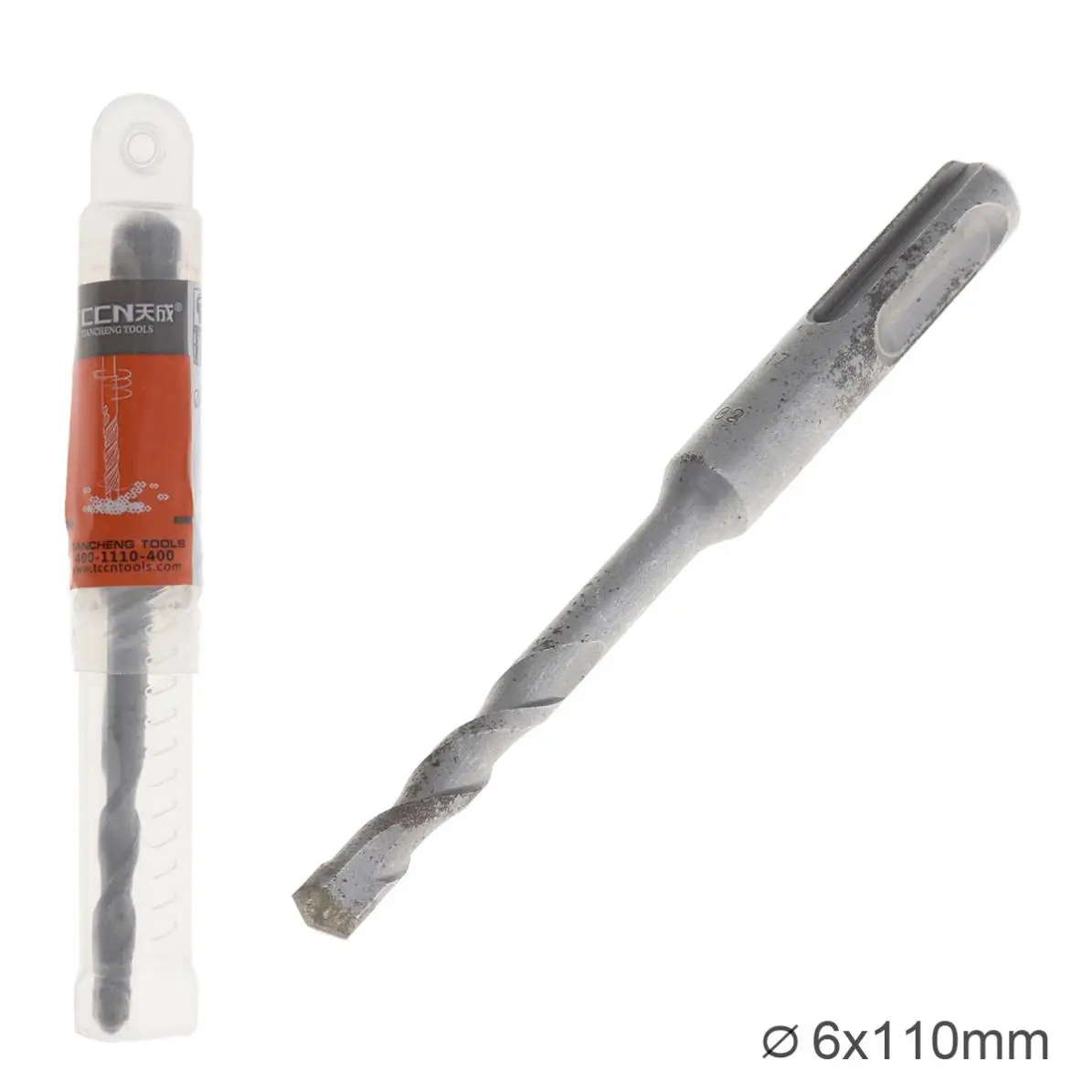 6mm Round Shank Drill Bit Set Stainless Steel Plus Rotary Hammer Concrete Masonry Drill with