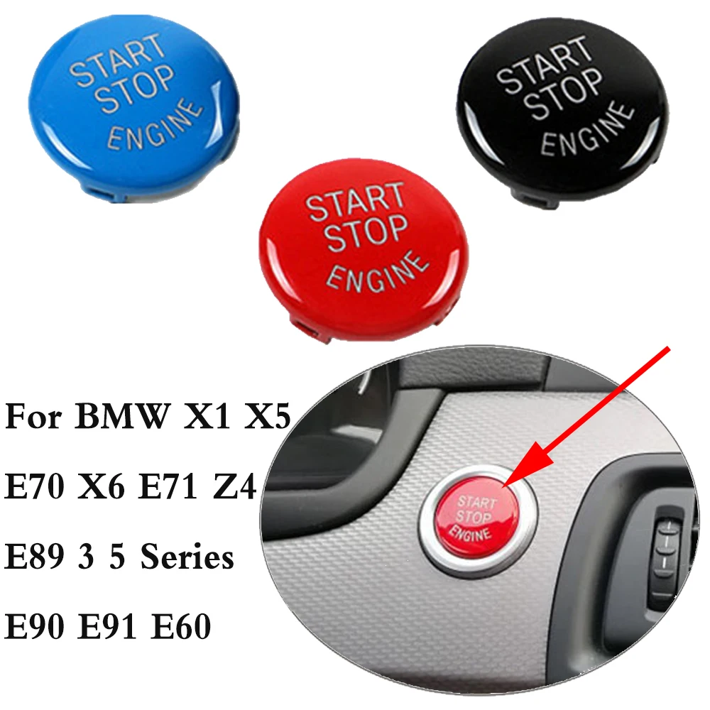 

Car Engine START Button Replace Cover STOP Switch Accessories Key Decor for BMW X1 X5 E70 X6 E71 Z4 E89 3 5 Series E90 E91 E60