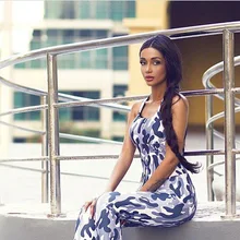 Jigerjoger серый камуфляж оптом с низким вырезом на спине для йоги штаны для женщин с камуфляжным принтом, Цельный купальник с перекрещивающимися на спине бретелями поясом Комбинезон для фитнеса комбинезон