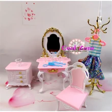 4 предмета, игровой набор, миниатюрный кукольный домик, мебель для куклы Барби, лучший подарок, игрушка для девочки, американская кукла