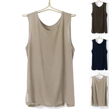 JAYCOSIN, Мужская майка, Лен, летняя, простая, повседневная, топ, чистый цвет, короткий рукав, Круглый ворот, жилет, Пляжная, свободная, майка, для мужчин, May18