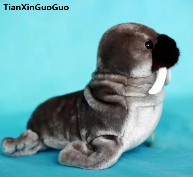 large 40cm dark gray walrus plush toy,soft doll throw pillow birthday gift h2001