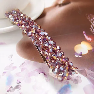 Корейская Мода Bling Full Crystal beads металлические заколки для волос ручной работы заколка Шпилька Украшения для волос - Окраска металла: 6