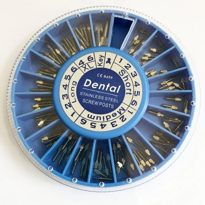 Dental Supplies Dental Stainless Steel Screw Posts 120pcs posts & 2