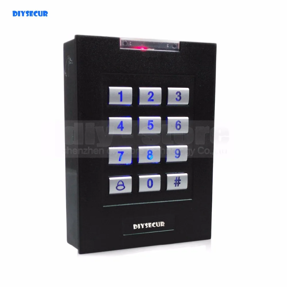 

DIYSECUR ID Card Reader Keypad RFID 125KHz Access Control System Kit +10 Key Fobs Brand New