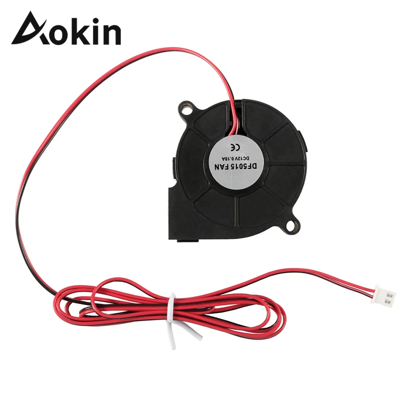 

Aokin 5015 Fan 12V 24V for Anet A8 A6 DC Cooling Fan Ultra-quiet Oil Bearing about 7500 RPM Turbo Fan For 3D Printer 5015 Blower