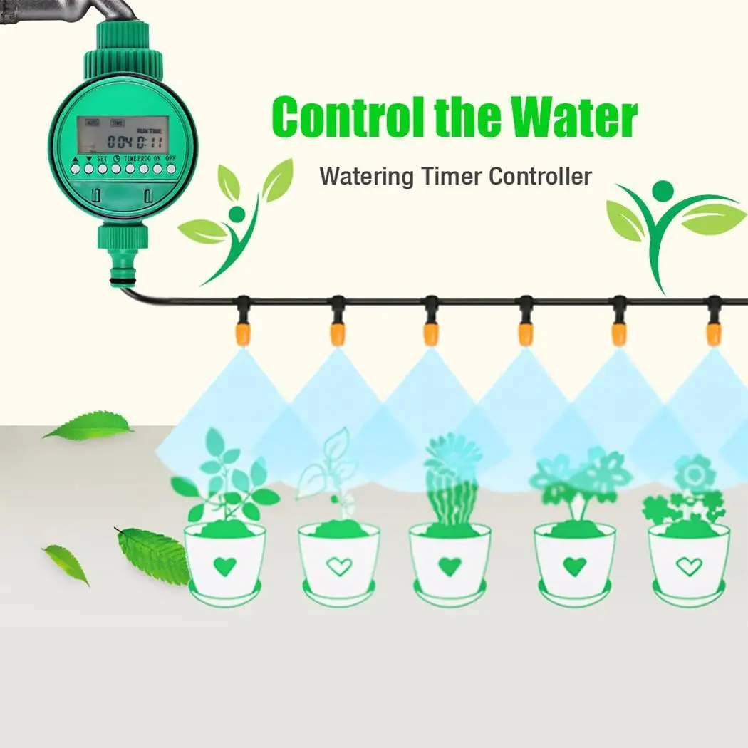 LCD Batteries Durable Micro Drip Irrigation System Plant Self Automatic Watering Timer Electronic 2 x Display AAA not Controller LCD Batteries Durable Micro Drip Irrigation System Plant Self Automatic Watering Timer Electronic 2 x Display AAA not Controller