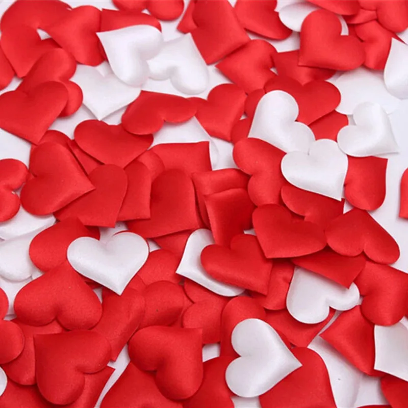 100pcs Fabric Heart dia 3.2x3.2cm Wedding Party Confetti Table Decoration birthday party Decorative Supplies