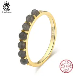 ORSA JEWELS подлинные 925 стерлингов Серебряные кольца для женщин Одежда высшего качества кошачий глаз Обручальное модные женские туфли Jewelry SR68-G
