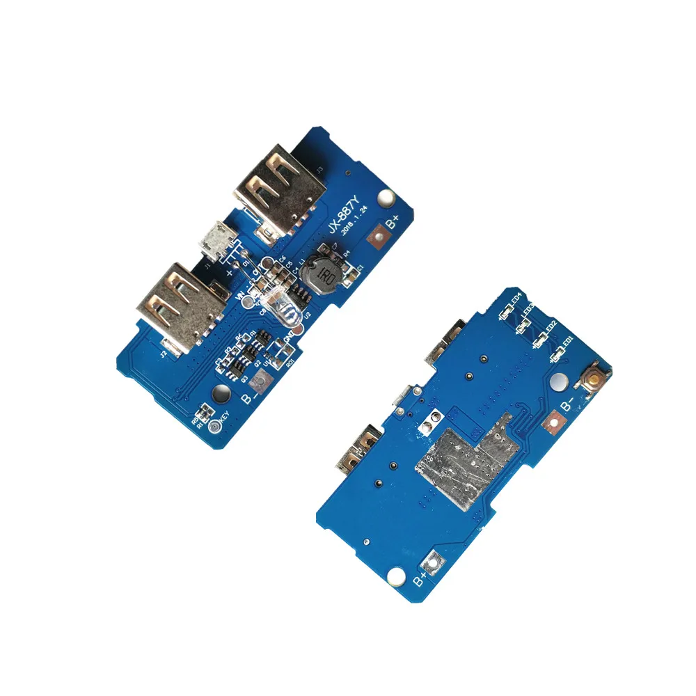 

18650 Dual Micro USB 3.7V to 5V 2A Boost Mobile Power Bank DIY 18650 Lithium Battery Charger PCB Board Step Up Module With LED