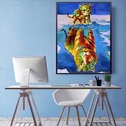 AAVV стены книги по искусству картина холст печать картина масляными красками с животными котенок Тигр изображение для гостиная домашний
