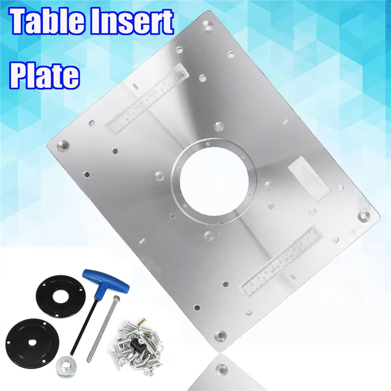 New 300*235mm Aluminum Router Table Insert Plate DIY Woodworking Benches For Popular Router Trimmers Models Engrving Machine New 300*235mm Aluminum Router Table Insert Plate DIY Woodworking Benches For Popular Router Trimmers Models Engrving Machine