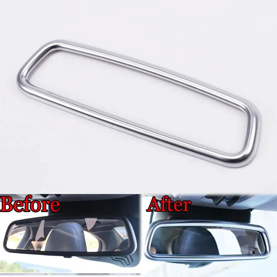 

BBQ@FUKA Car Inner Rearview Mirror Rear View Frame Trim Cover Styling Decorative Sticker ABS 1pcs Fit For VOLVO XC60 S60 V40 V60