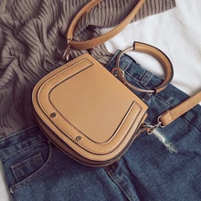 Сумка с металлическим кольцом Женская мода Весенняя коричневая сумка женская сумка почтальон