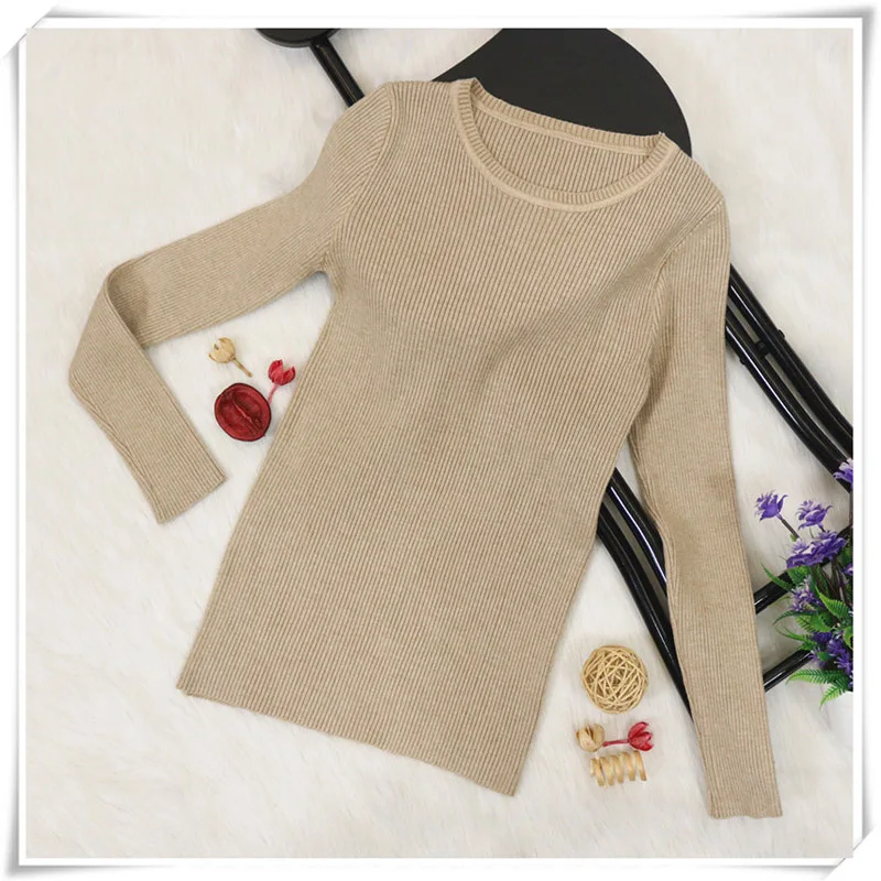 2019  Spring Autumn Style Women Knitted Cashmere Sweaters Round Neck Solid Color Female Thin Pullovers Office Jumpers