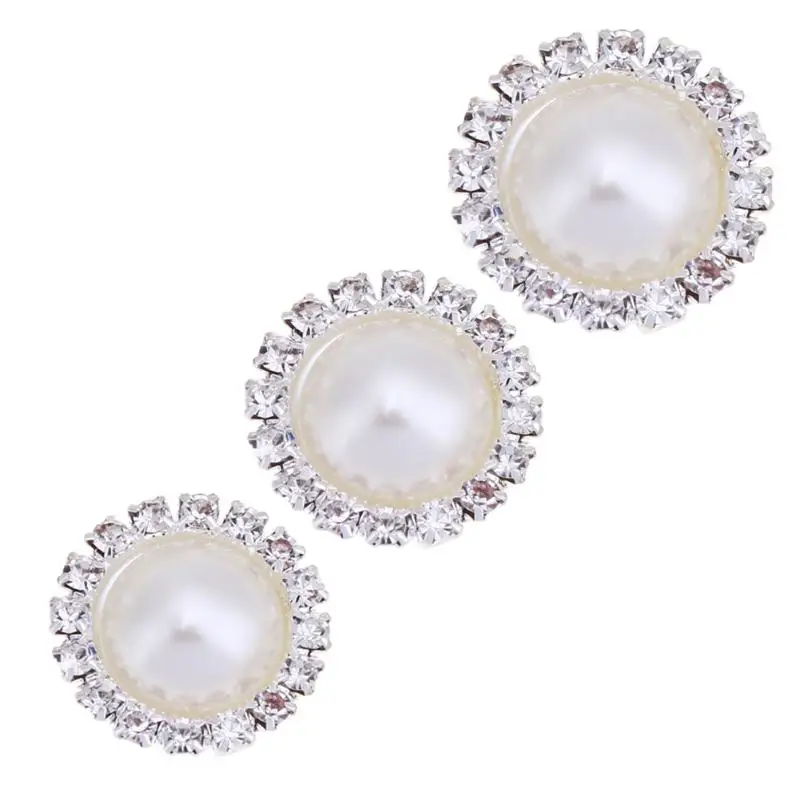 

10pcs/set DIY Round Flatback Rhinestone Button Pearl Wedding Home Decorative Buckle DIY Hair Clothing Accessories