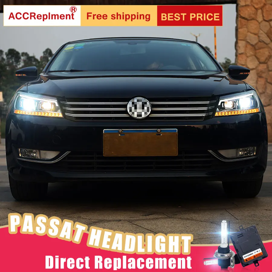 2 шт. светодиодный фары для VW Passat 2011- светодиодный Автомобильные фары ангельские глазки комплект ксеноновых фар, Высокопрочная конструкция протовотуманная подсветка Габаритные огни