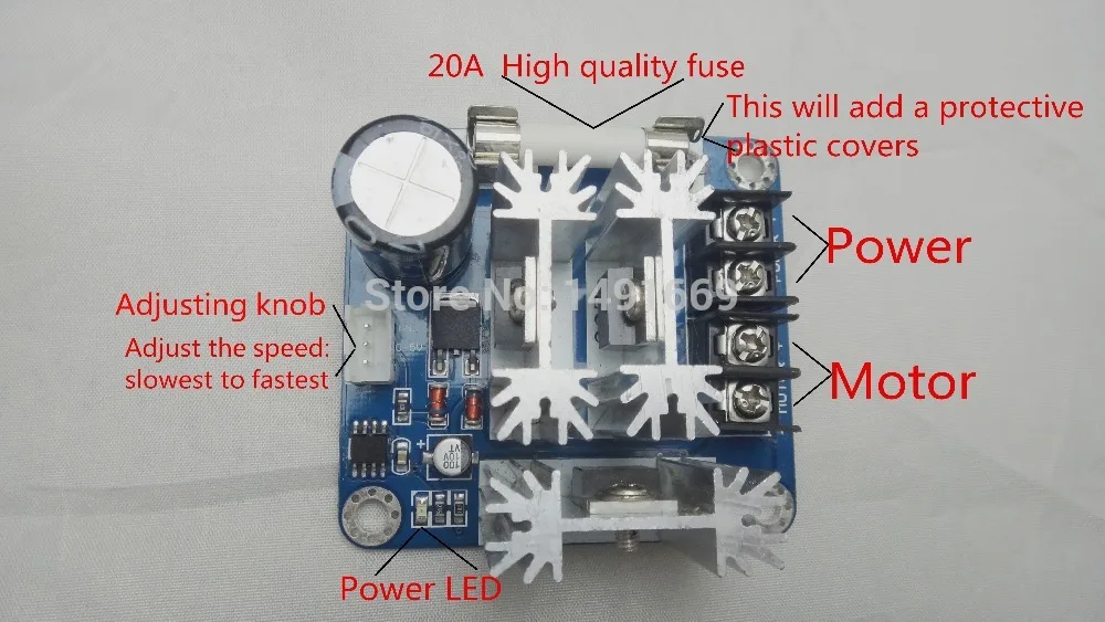 DC6V 90V 15A ширина импульса PWM контроллер скорости двигателя постоянного тока