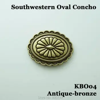 

(KBO04) 10pc Southwestern Oval Concho Size 1-7/8" (4.8cm)*1.5''(3.8cm) Antique-bronze