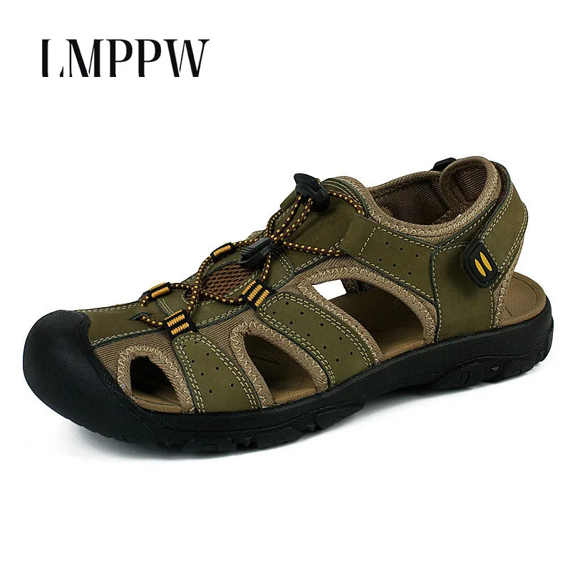 2018 New Summer Men's Shoes Genuine Leather Men's Sandals Outdoor Cool
