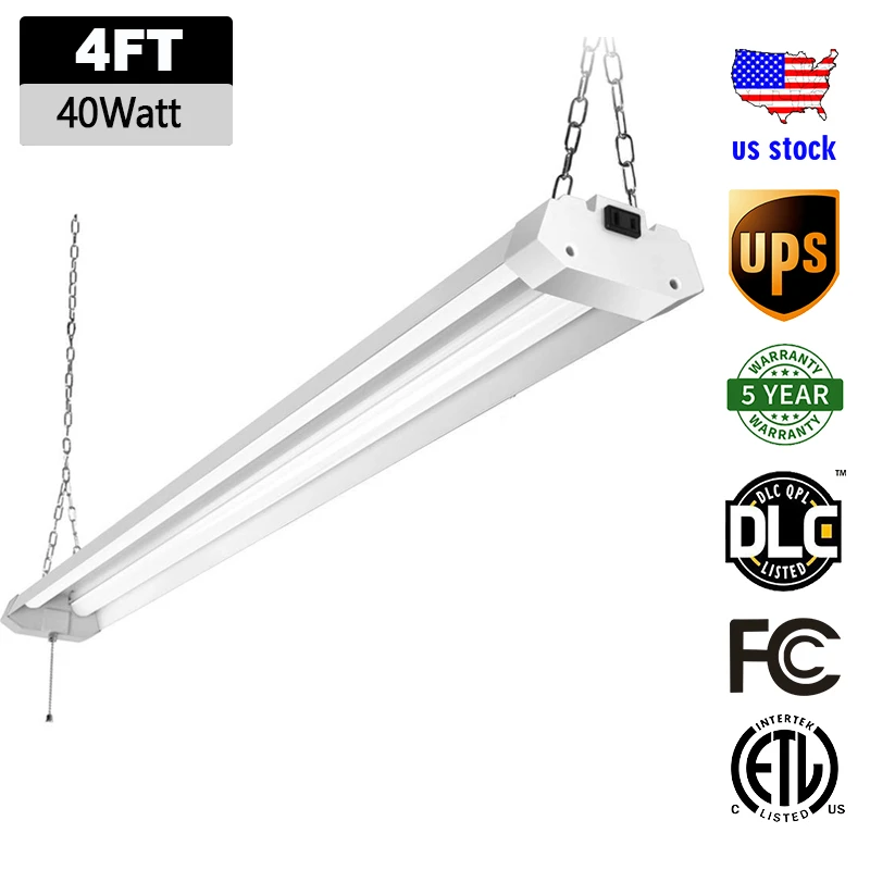 Buy AntLux 4FT LED Wraparound Light Fixture 50W Ultra Slim Shop Light for  Garage, 5500lm, 4000K, 4 Foot LED Light Fixtures Ceiling Mount for Garage,  Kitchen, Office, Gym, Fluorescent Replace Ment, 6