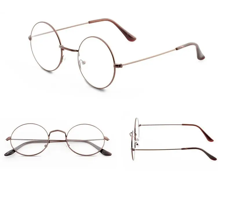 Новинка года поступление оптическая оправа из металла Ретро Винтаж фирменный дизайн студенческие мужчины женщины круглый обычные очки - Цвет оправы: C4 Copper