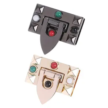 

Rectangle Shape Clasp Turn Lock Twist Locks DIY Leather Handbag Craft Bag Hardware