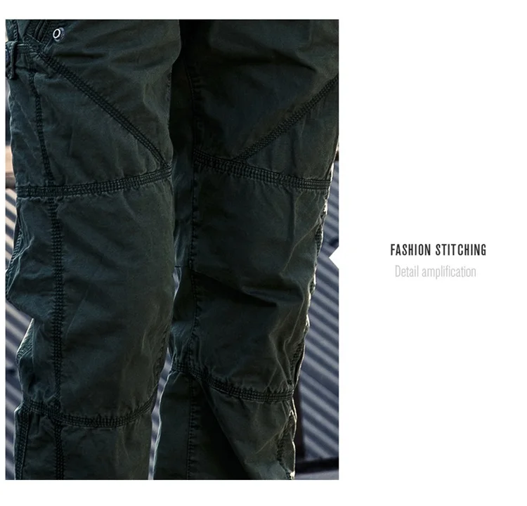 Высокое качество Мужская мода армейский Стиль брюки Мульти Брюки карго мужские однотонные военный комбинезон длинные брюки 48