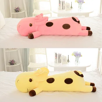 

60cm Cute Lying Giraffe Plush Pillow sleep Soft Stuffed Deer Cushion Cartoon Animal Dear Doll Sleeping Pillow Cushion Plush Toy