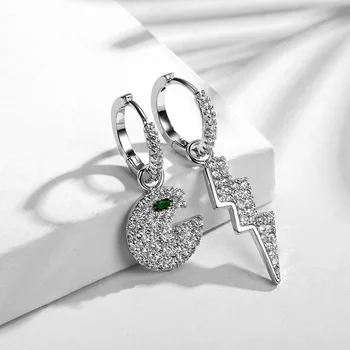 

2020 Sale Fashion jewelry Zircon Pac-Man Lightning Earrings Women Crystal from Swarovskis Simple jewelry wholesale Fit female