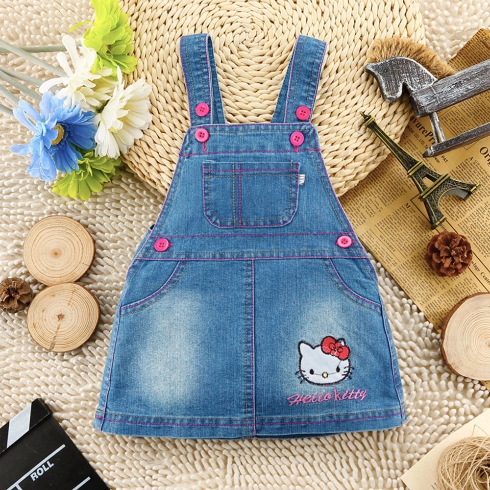 1 4T Baby Girls Jeans Dress Toddler Overalls Kids Clothes Children