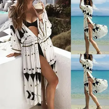 

Hot 2019 Women Sexy Chiffon Bikini Cover Up Beach Loose Shawl Kimono Cardigan To Swimwear Dress Scarf Pareo Sarong Wrap Ladies