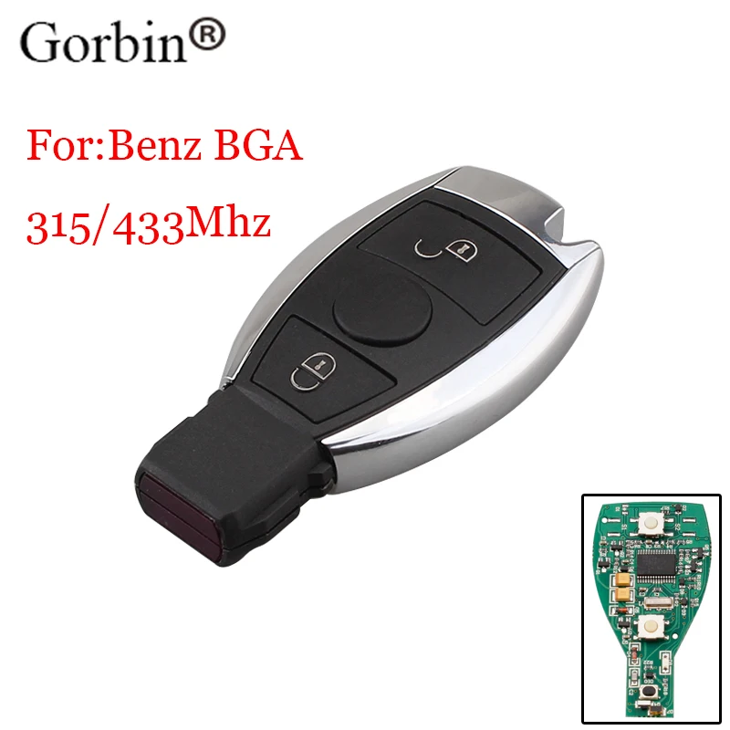 

GORBIN Remote Control Car Key Fob Case 2 button 315/433MHz For Mercedes BENZ 2000+ with NEC&BGA Key Shell