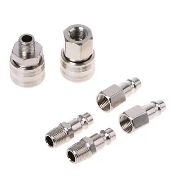 

6pcs Gas Air Pipe Quick Connectors Kit High Pressure Air Line Hose Compressor Fitting
