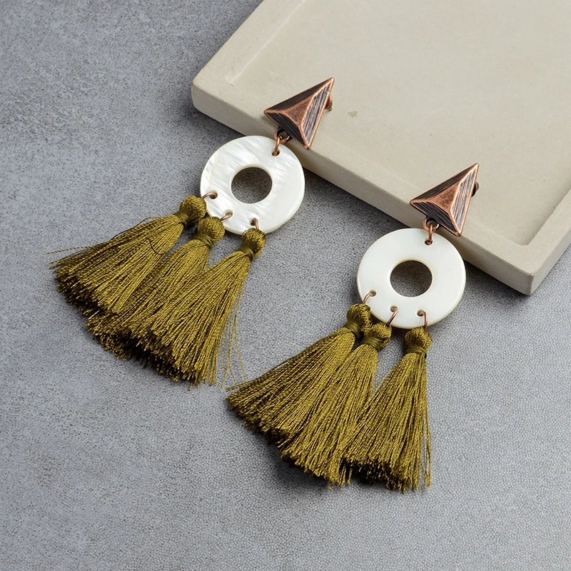Buy Fashion Winter Wool tassels Drop Earrings Metal