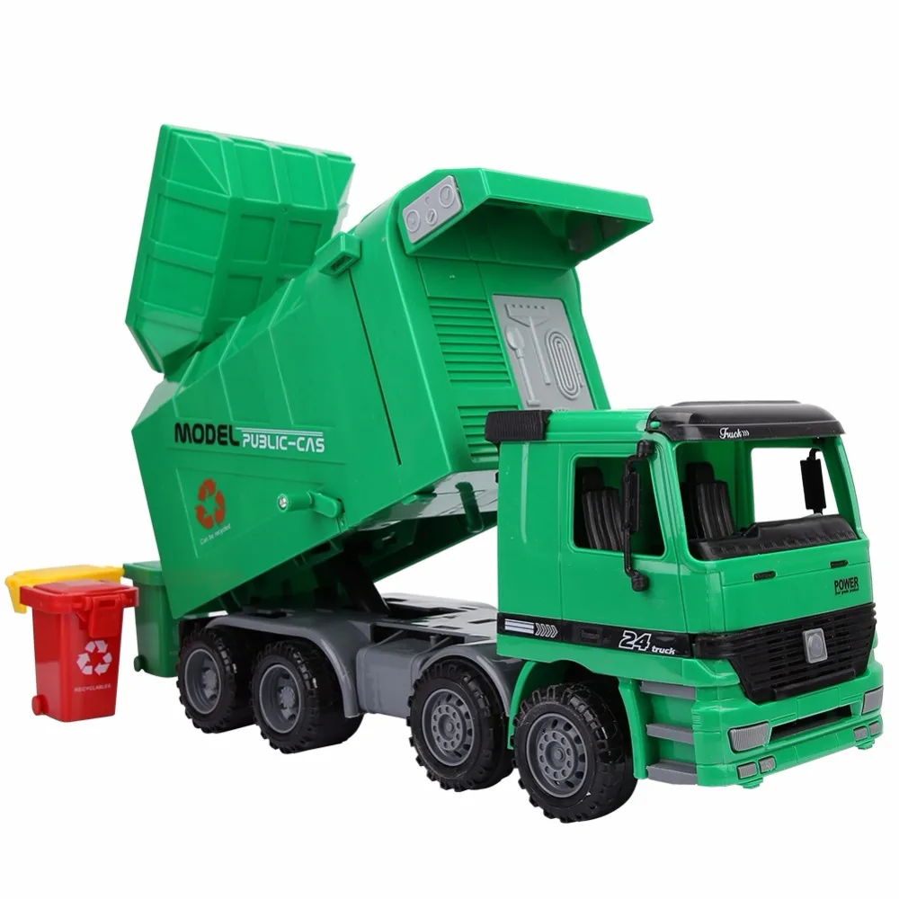 

Kids Toy Car Large Sized 1:22 Diecasts Dump Garbage Trucks Model Inertial Engineering Vehicle Cleaning Car Toys Boys Girls Gifts