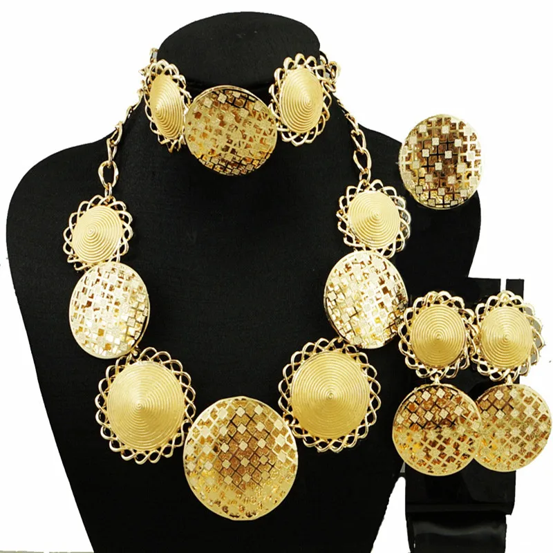 women gold jewelry sets fashion necklace women wedding big jewelry necklace new fashion big