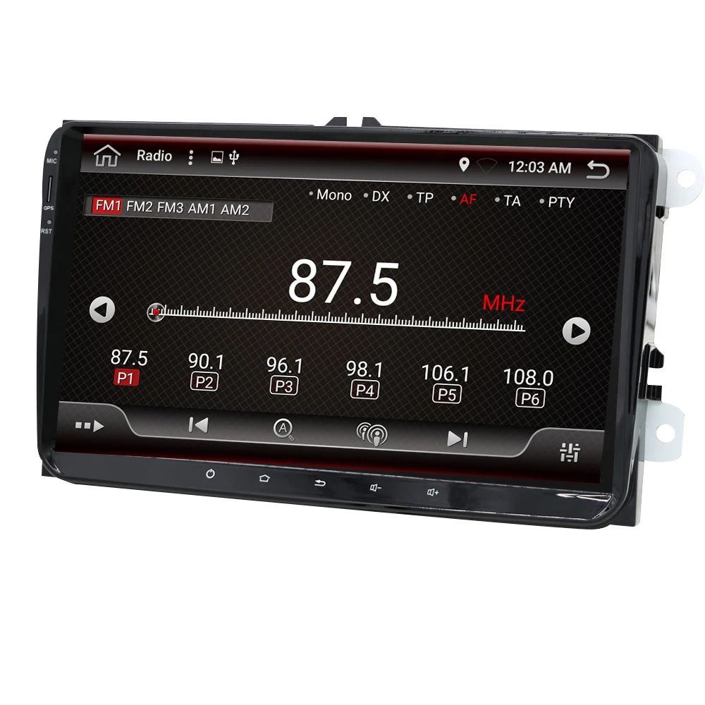 Clearance Eunavi Android 9.0 2 DIN Car GPS PLAYER for Seat Altea Toledo VW GOLF 5/6 Polo Passat B6 CC Tiguan Touran RADIO RK3399 4G+64G 3