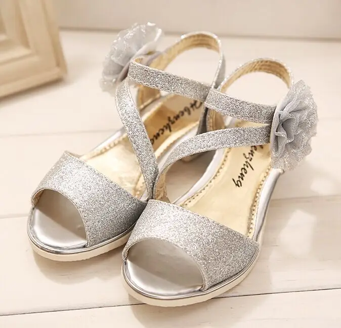 kids silver sandals