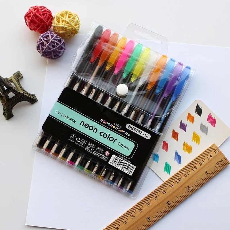 12 цветов/набор ручка для рисования ручка для детского рисунка запаска для текстовыделителя цвет полный сверкающая перезаполняемая игрушка