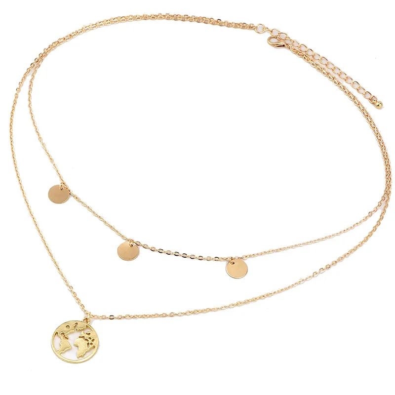 Новинка, простое золотое ожерелье-чокер для женщин, многослойное чокер, ожерелье с подвеской, воротник, колье для женщин
