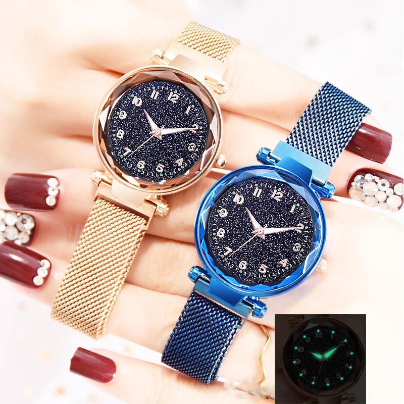 

Luxury Bracelet Quartz Watches For Women Ladies Magnetic Starry Sky Watch Fashion Luminous Quartz Clock Zegarek Damski Relogio