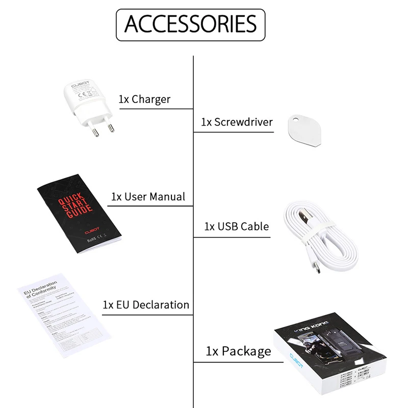  Original Cubot Kingkong IP68 Waterproof Shockproof 4400mAh mobile phone MT6580 Quad Core Andriod 7.